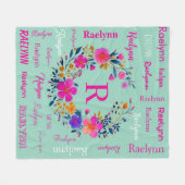Couverture Polaire Personalized Name Initial Add Your Name (Devant (Horizontal))