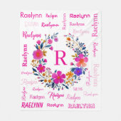Couverture Polaire Personalized Name Initial Add Your Name White (Devant)