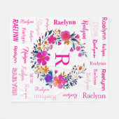 Couverture Polaire Personalized Name Initial Add Your Name White (Devant (Horizontal))