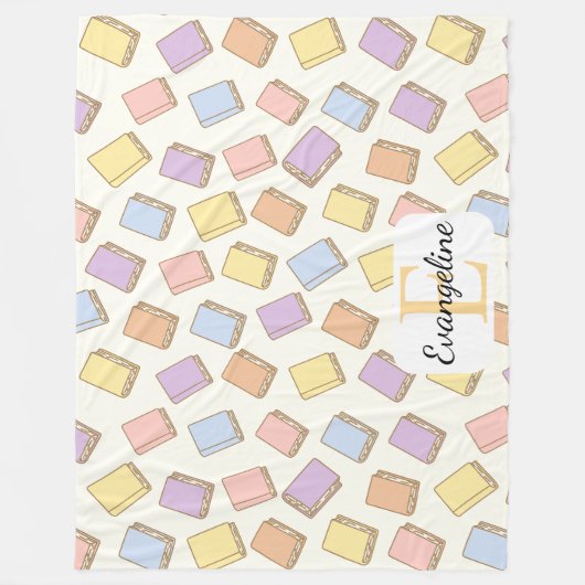 Couverture Polaire Personalized Pastel Bookish Aesthetic Pattern (Devant)