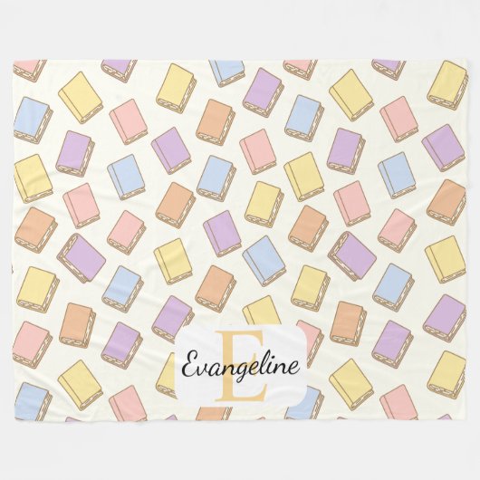 Couverture Polaire Personalized Pastel Bookish Aesthetic Pattern (Devant (Horizontal))