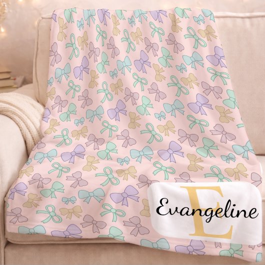 Couverture Polaire Personalized Pastel Bow Aesthetic Pattern