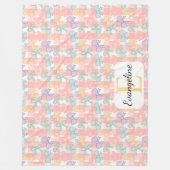 Couverture Polaire Personalized Pastel Bow Aesthetic Pink Gingham (Devant)