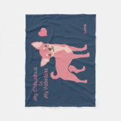 Couverture Polaire Personalized Pastel Pink Chihuahua Valentine (Devant)