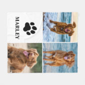 Couverture Polaire Personalized Paw Dog Lover Photo Collage Pet (Devant (Horizontal))