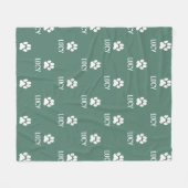 Couverture Polaire Personalized pet blanket with name and paw print (Devant (Horizontal))