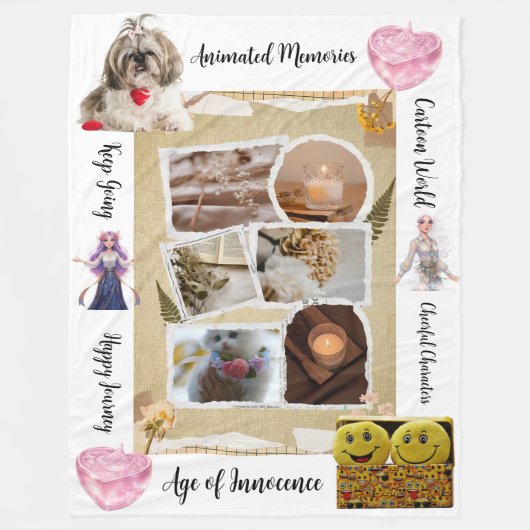 Couverture Polaire Personalized Pets & Quotes Design Fleece Blanket (Devant)