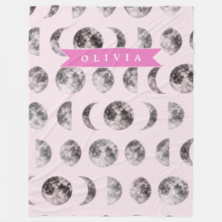 Couverture Polaire Personalized Pink Moon Phase Celestial Name Gift