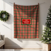 Couverture Polaire Personalized Plaid Blanket Chic Red Green Xmas