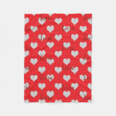 Couverture Polaire Personalized Red Love Heart Name Blanket (Devant)