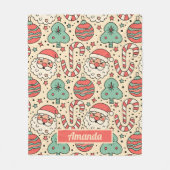 Couverture Polaire Personalized Retro Groovy Christmas Blanket (Devant)