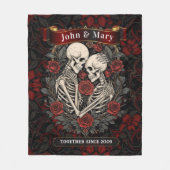 Couverture Polaire Personalized Skeleton Lovers Blanket | Gothic Wedd (Devant)