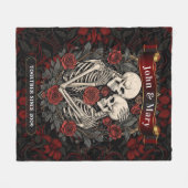 Couverture Polaire Personalized Skeleton Lovers Blanket | Gothic Wedd (Devant (Horizontal))