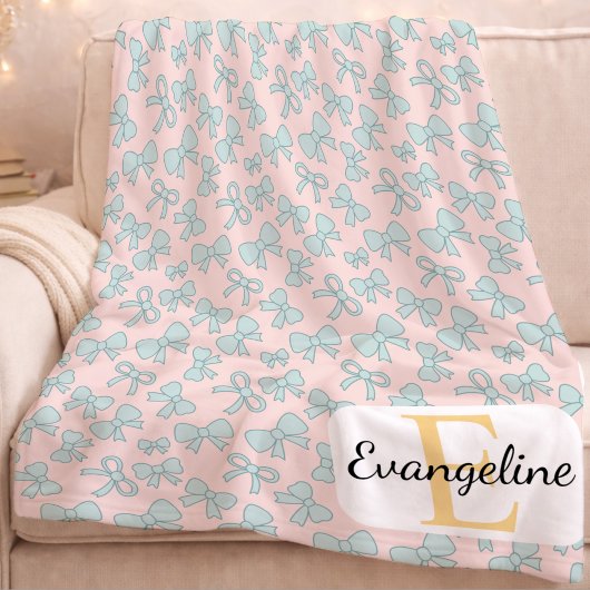 Couverture Polaire Personalized Soft Bow Pastel Aesthetic Pattern