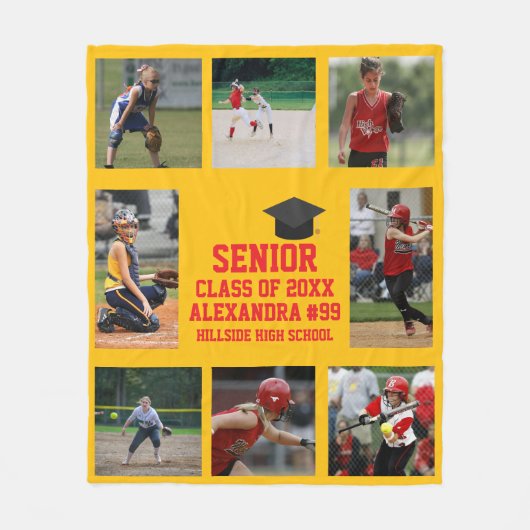 Couverture Polaire Personalized Softball Senior Night Graduation Grad (Devant)