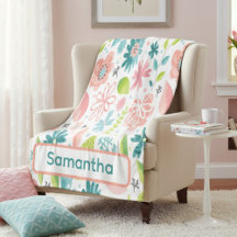 Personalized Teal and Pink Floral