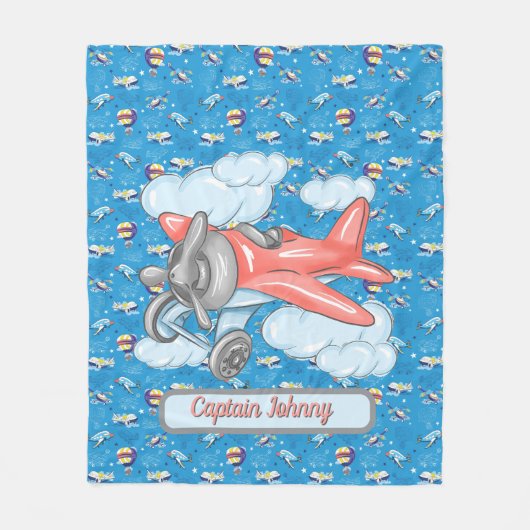 Couverture Polaire Personalized Up Up And Away Fleece Blanket (Devant)