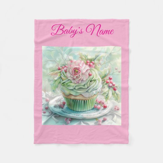 Couverture Polaire Personalized Vintage Pink Christmas Baby Blanket (Devant)
