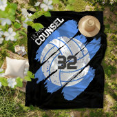 Couverture Polaire Personalized Volleyball Player Blue and White