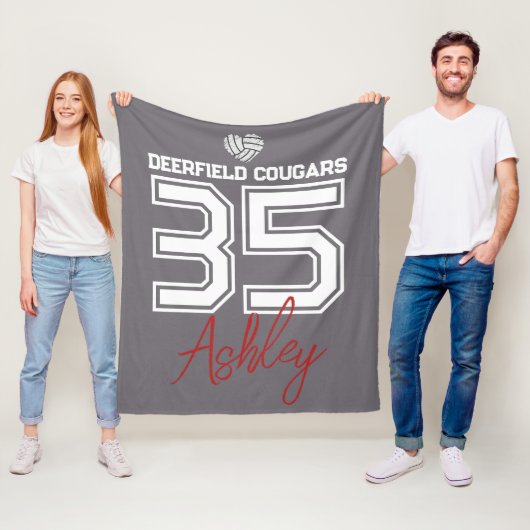 Couverture Polaire Personalized Volleyball Player School Colors (En situation)