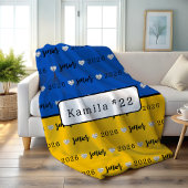 Couverture Polaire Personalized Volleyball Senior blue and yellow
