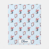Couverture Polaire Personalized Winter Penguin Boys Fleece Blanket (Devant)