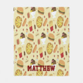 Couverture Polaire Personalized with Name Fast Food Fleece Blanket (Devant)