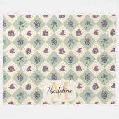Couverture Polaire Personalized Wizard School Monogram Name Green (Devant (Horizontal))
