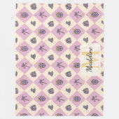 Couverture Polaire Personalized Wizard School Monogram Name Pink (Devant)