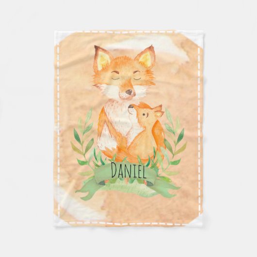Couverture polaire personnalisable Baby Fox (Devant)