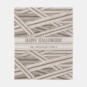 Couverture Polaire Personnalisable Halloween Mummy Stripes Nom de fam (Devant)