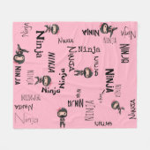 Couverture Polaire Personnalisable Ninja Girls Rose (Devant (Horizontal))
