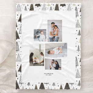 Couverture Polaire Personnalisation 5 Photos Nom du collage Pins d'hi