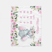 Couverture Polaire Personnalisation de la petite fille Eléphant Nom d (Devant)