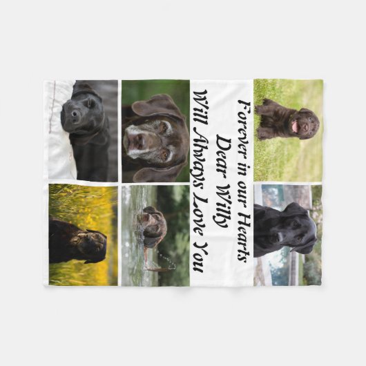 Couverture Polaire Personnalisation moderne Pet Memorial 6 Photo Coll (Devant (Horizontal))