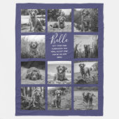 Couverture Polaire Personnalisé 11 Photo Collage Navy Blue (Devant)