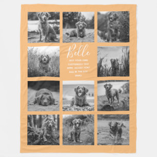 Couverture Polaire Personnalisé 11 Photo Collage Orange