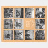 Couverture Polaire Personnalisé 11 Photo Collage Orange (Devant (Horizontal))