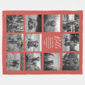 Couverture Polaire Personnalisé 11 Photo Collage Rouge Chaud (Devant (Horizontal))