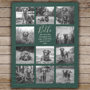 Couverture Polaire Personnalisé 11 Photo Collage Vert foncé