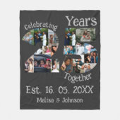 Couverture Polaire Personnalisé 25e anniversaire mariage photo collag (Devant)
