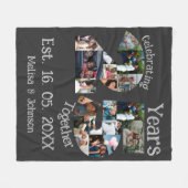 Couverture Polaire Personnalisé 25e anniversaire mariage photo collag (Devant (Horizontal))