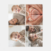 Couverture Polaire Personnalisé 4 Photo Collage Cute Baby (Devant)