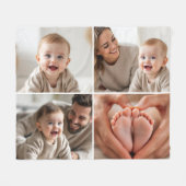Couverture Polaire Personnalisé 4 Photo Collage Cute Baby (Devant (Horizontal))