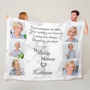 Couverture Polaire  Personnalisé 6 Photo Mémorial En Mémoire Amoureus