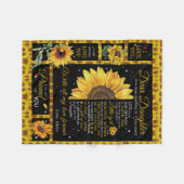 Couverture Polaire Personnalisé À Ma Fille Amour De Maman Sunflowe (Devant (Horizontal))