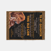 Couverture Polaire Personnalisé À Ma Fille Blanche Lion (Devant (Horizontal))