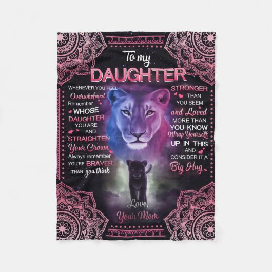 Couverture Polaire Personnalisé À Ma Fille Blanket, (Devant)