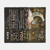 Couverture Polaire Personnalisé À Ma Fille Papillon De Papa (Devant (Horizontal))