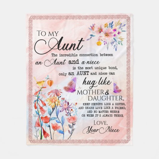Couverture Polaire Personnalisé À Ma Tante De Nièce (Devant)